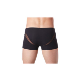 Boxer noir sexy avec fine résille en V 